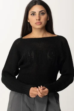 Twin-set Maglia Traforata In Misto LanaNERO