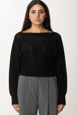 Twin-set Maglia Traforata In Misto LanaNERO