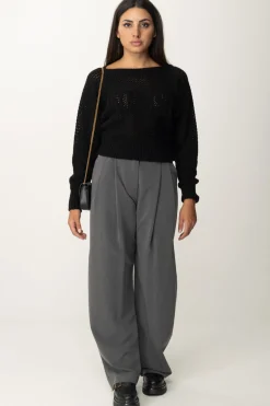 Twin-set Maglia Traforata In Misto LanaNERO