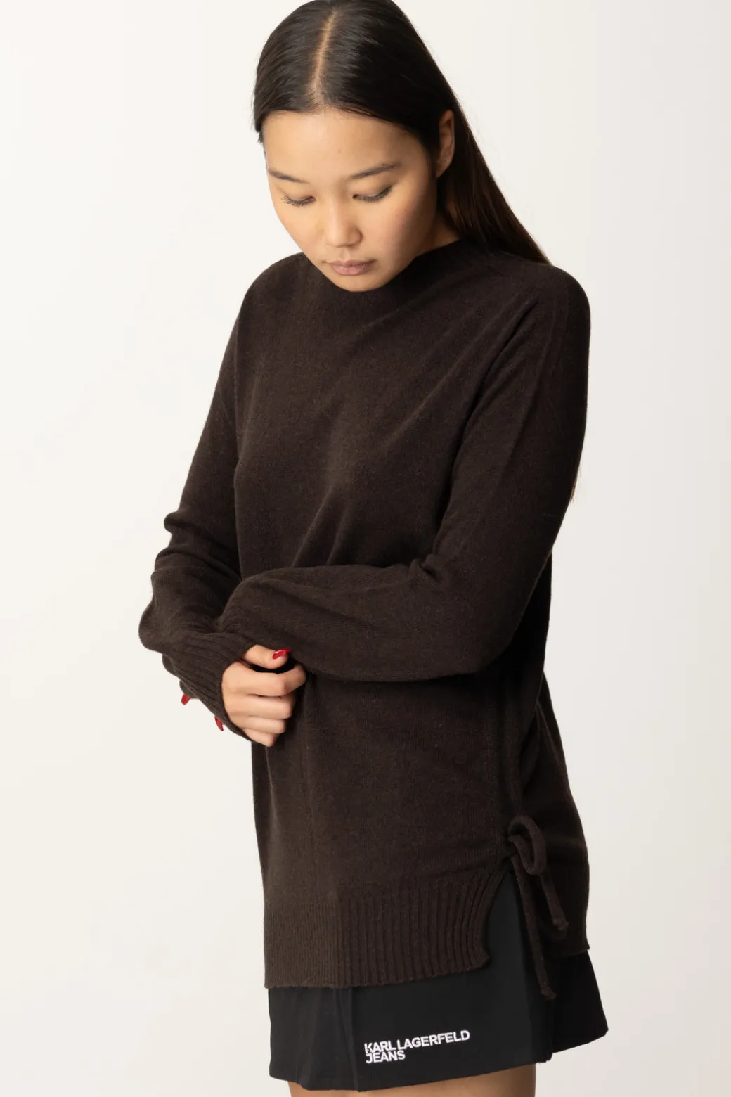 Twin-set Maglione Ampio In CashmereCOFFEE CHOCOLATE