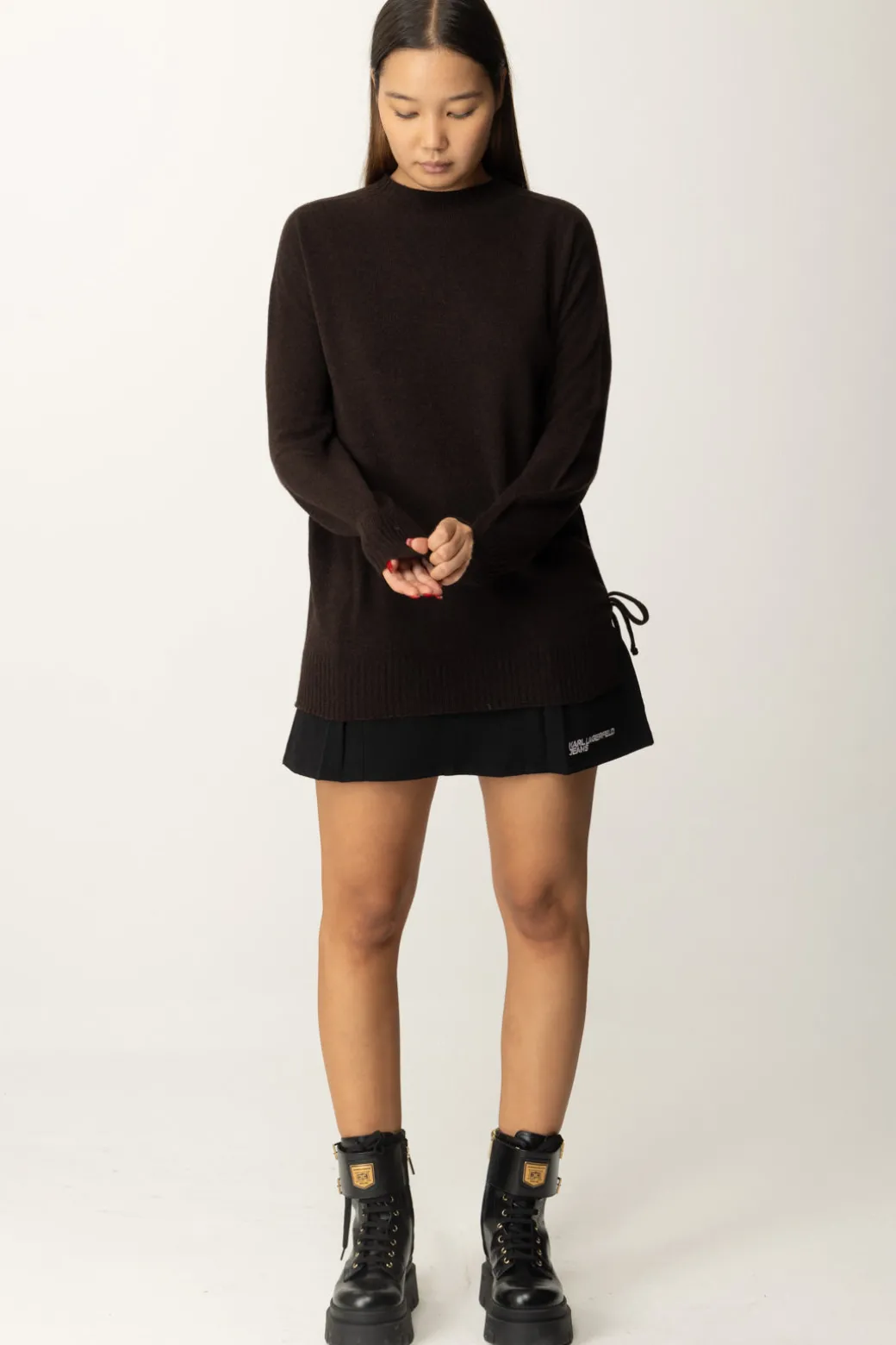 Twin-set Maglione Ampio In CashmereCOFFEE CHOCOLATE