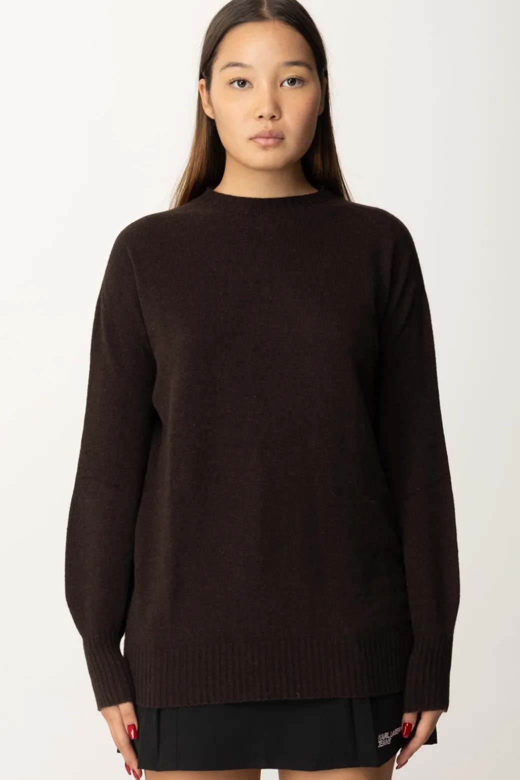 Twin-set Maglione Ampio In CashmereCOFFEE CHOCOLATE