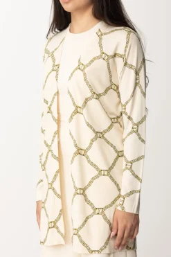 Twin-set Maxi Cardigan con StampaST.OVAL T CHAINS NEVE