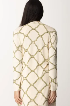 Twin-set Maxi Cardigan con StampaST.OVAL T CHAINS NEVE