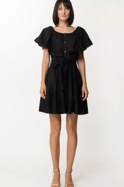 Twin-set Mini Abito Chemisier con VolantNERO