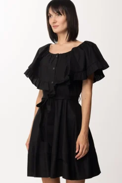 Twin-set Mini Abito Chemisier con VolantNERO