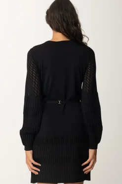 Twin-set Mini Abito In Maglia con CinturaNERO