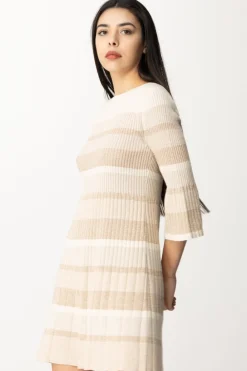 Twin-set Mini Abito In Maglia a RigheNEVE LUREX DEGRADE'