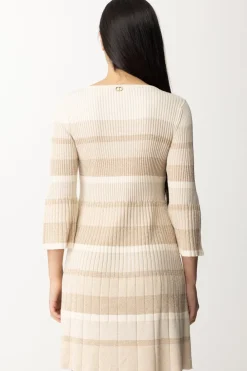 Twin-set Mini Abito In Maglia a RigheNEVE LUREX DEGRADE'