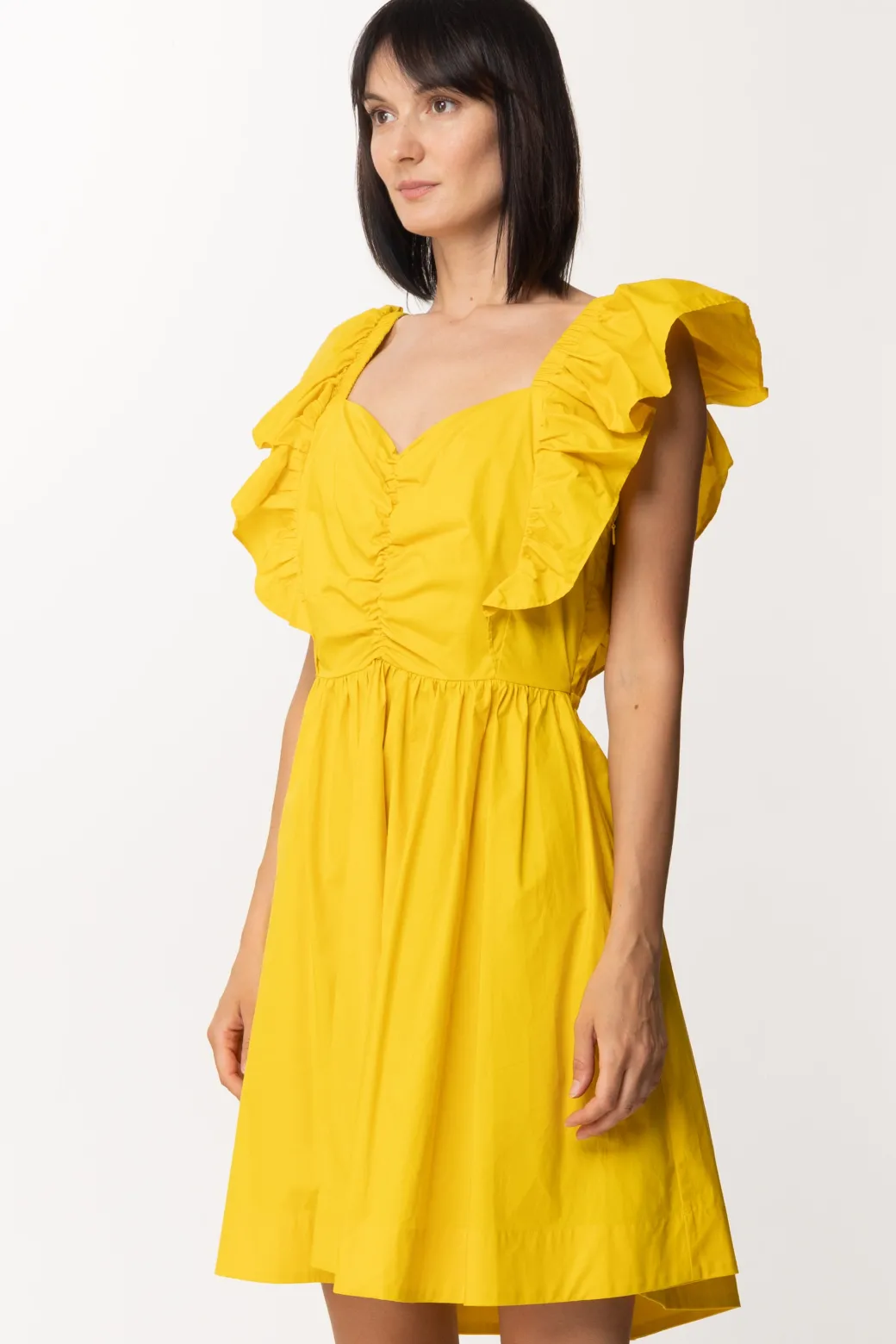 Twin-set Mini Abito In Popeline con VolantMIELE CHIARO