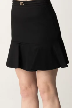 Twin-set Minigonna con Volant e Dettaglio LogoNERO