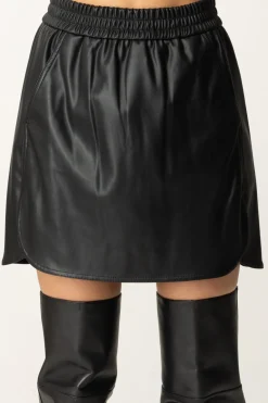Twin-set Minigonna Effetto PelleNERO