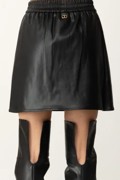 Twin-set Minigonna Effetto PelleNERO
