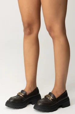 Twin-set Mocassini Platform con Dettaglio LogatoCOFFEE CHOCOLATE