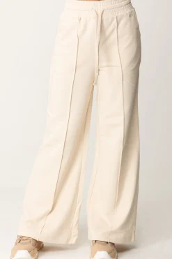 Twin-set Pantalone Jogging a Palazzo In FelpaOLD WHITE