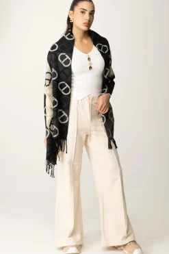 Twin-set Pantalone Jogging a Palazzo In FelpaOLD WHITE