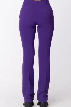 Twin-set Pantaloni a Zampa In CrepeVIBRANT VIOLET