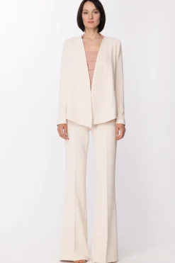 Twin-set Pantaloni a Zampa con PincesAVORIO