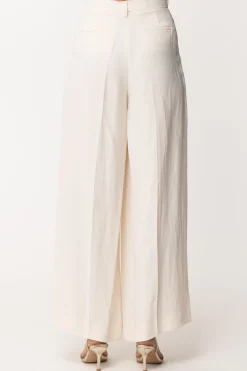 Twin-set Pantaloni Ampi In CanvasANTIQUE WHITE