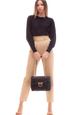 Twin-set Pantaloni con Punto Vita Spalmato e TraforatoCUBAN SAND