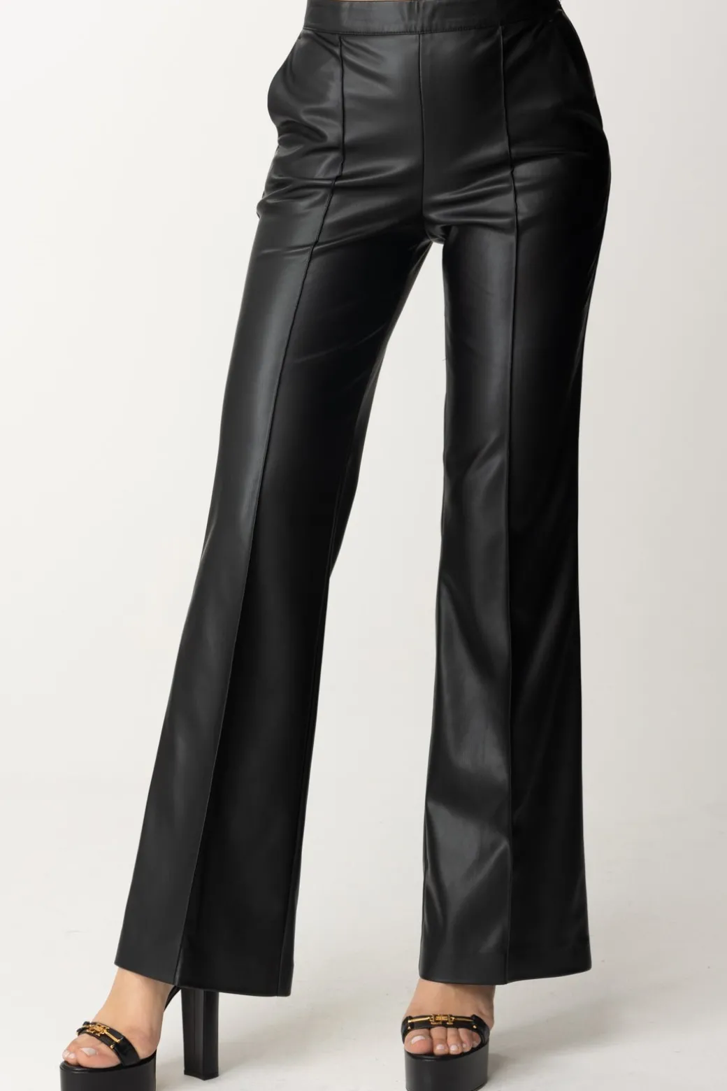 Twin-set Pantaloni Effetto PelleNERO