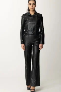 Twin-set Pantaloni Effetto PelleNERO