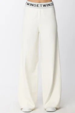 Twin-set Pantaloni In Maglia con Fascia LogataNEVE