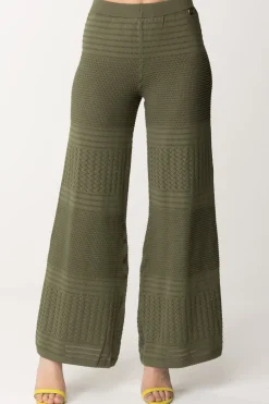 Twin-set Pantaloni In Maglia con Mix Di PuntiGRAY GREEN SCURO