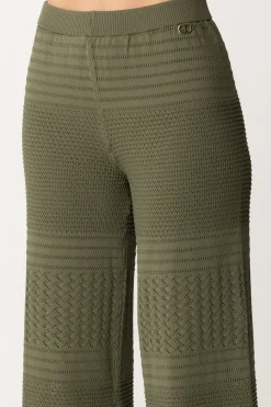 Twin-set Pantaloni In Maglia con Mix Di PuntiGRAY GREEN SCURO