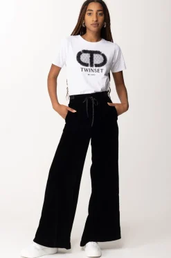 Twin-set Pantaloni In VellutoNERO