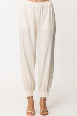 Twin-set Pantaloni Jogging con Dettaglio In EcopelleBONE