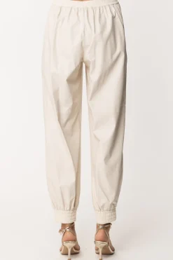 Twin-set Pantaloni Jogging con Dettaglio In EcopelleBONE