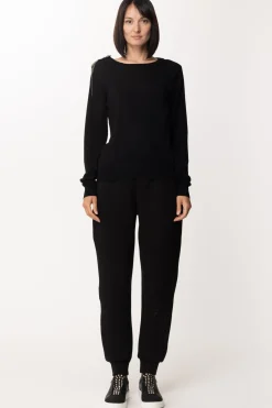 Twin-set Pantaloni Jogging Logati In ScubaNERO