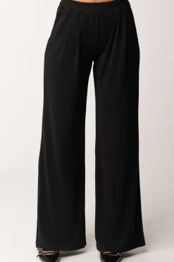Twin-set Pantaloni Palazzo ElasticizzatiNERO