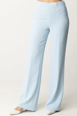 Twin-set Pantaloni Palazzo con PiegaBLUE TEAR