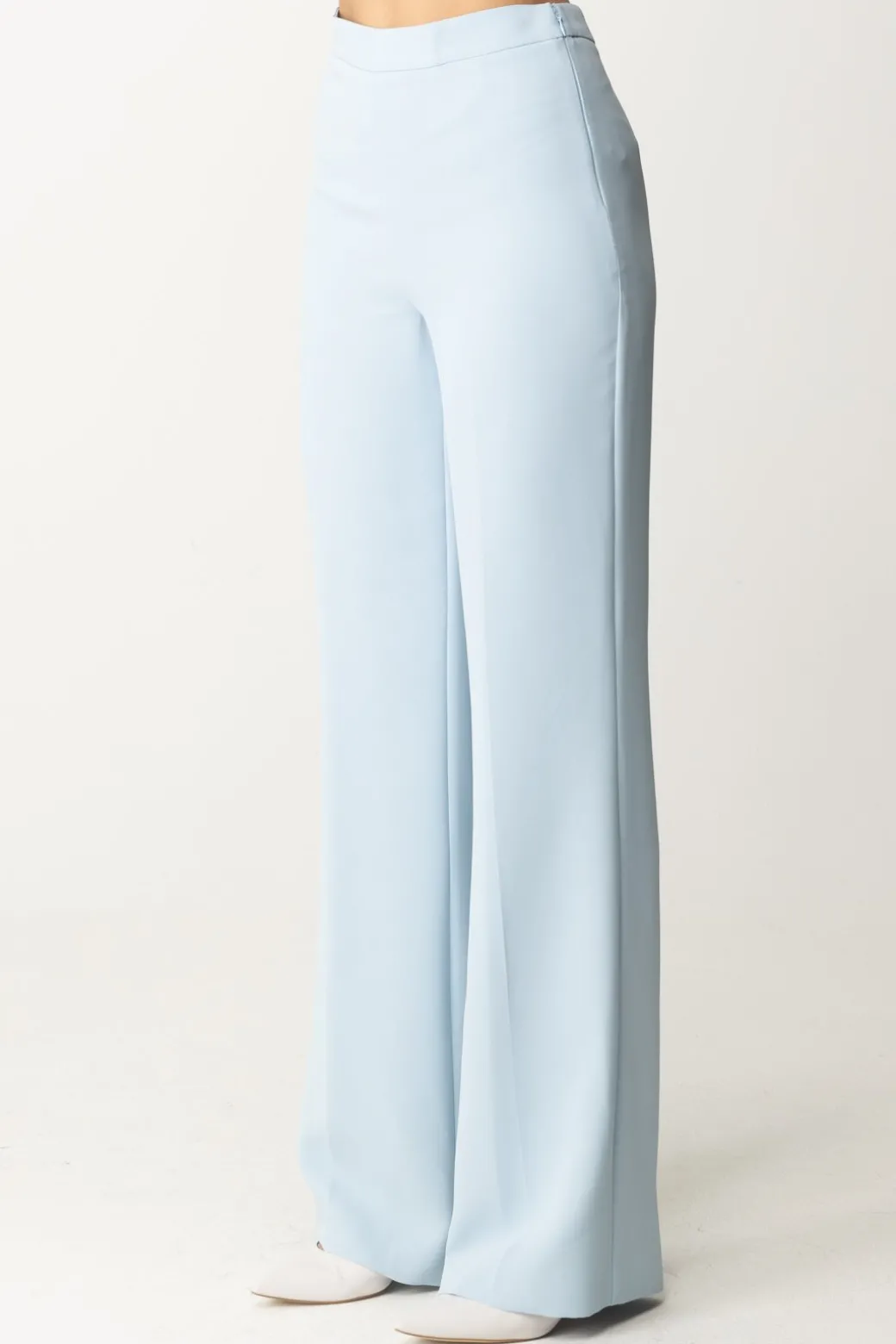 Twin-set Pantaloni Palazzo con PiegaBLUE TEAR