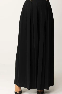 Twin-set Pantaloni Plissé con BottoniNERO