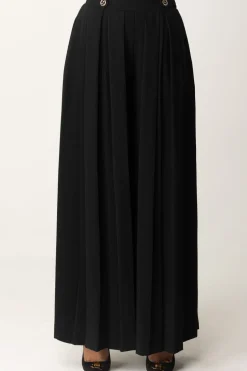 Twin-set Pantaloni Plissé con BottoniNERO