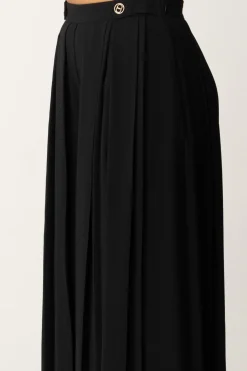 Twin-set Pantaloni Plissé con BottoniNERO