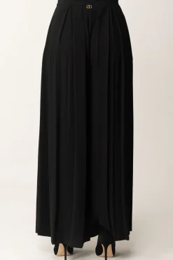 Twin-set Pantaloni Plissé con BottoniNERO