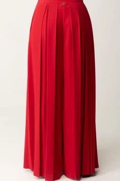 Twin-set Pantaloni Plissé con BottoniROSSO VENEZIANO