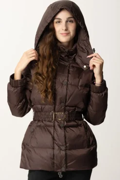 Twin-set Piumino con CinturaCOFFEE CHOCOLATE