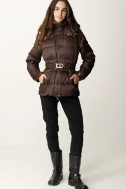 Twin-set Piumino con CinturaCOFFEE CHOCOLATE