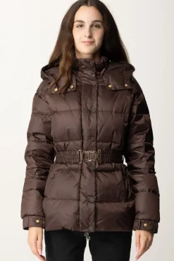 Twin-set Piumino con CinturaCOFFEE CHOCOLATE