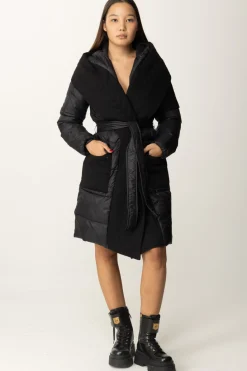 Twin-set Piumino Lungo Imbottito con CinturaNERO