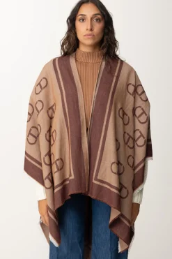 Twin-set Poncho con Stampa LogoJACQ.OVAL T RED PLUM