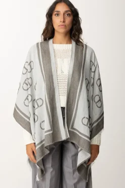 Twin-set Poncho con Stampa LogoJACQ.OVAL T WARM MELANGE GREY