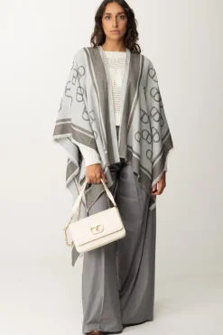 Twin-set Poncho con Stampa LogoJACQ.OVAL T WARM MELANGE GREY