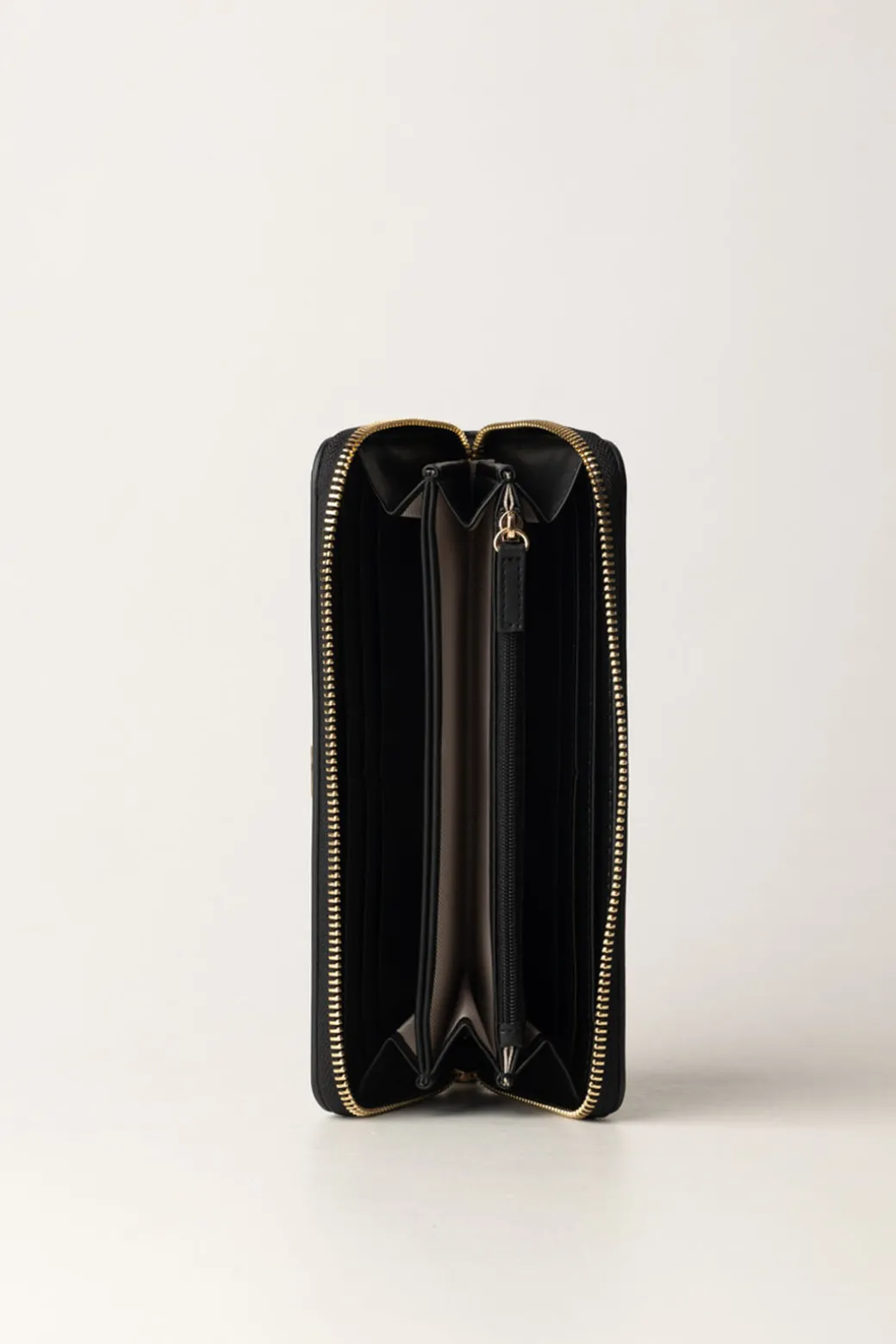 Twin-set Portafogli Zip-around In Similpelle LisciaNERO