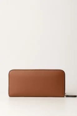 Twin-set Portafogli Zip-around In Similpelle LisciaCUOIO